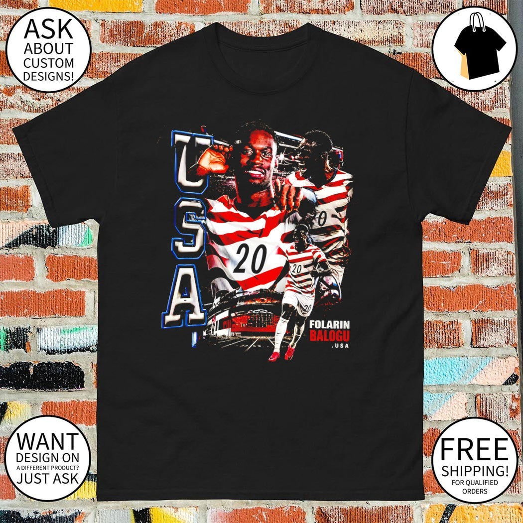 Folarin Balogun USA Soccer World Cup 2026 graphic - Adult & Kids T-Shirts, Sweatshirts & Hoodies apparel design preview 1