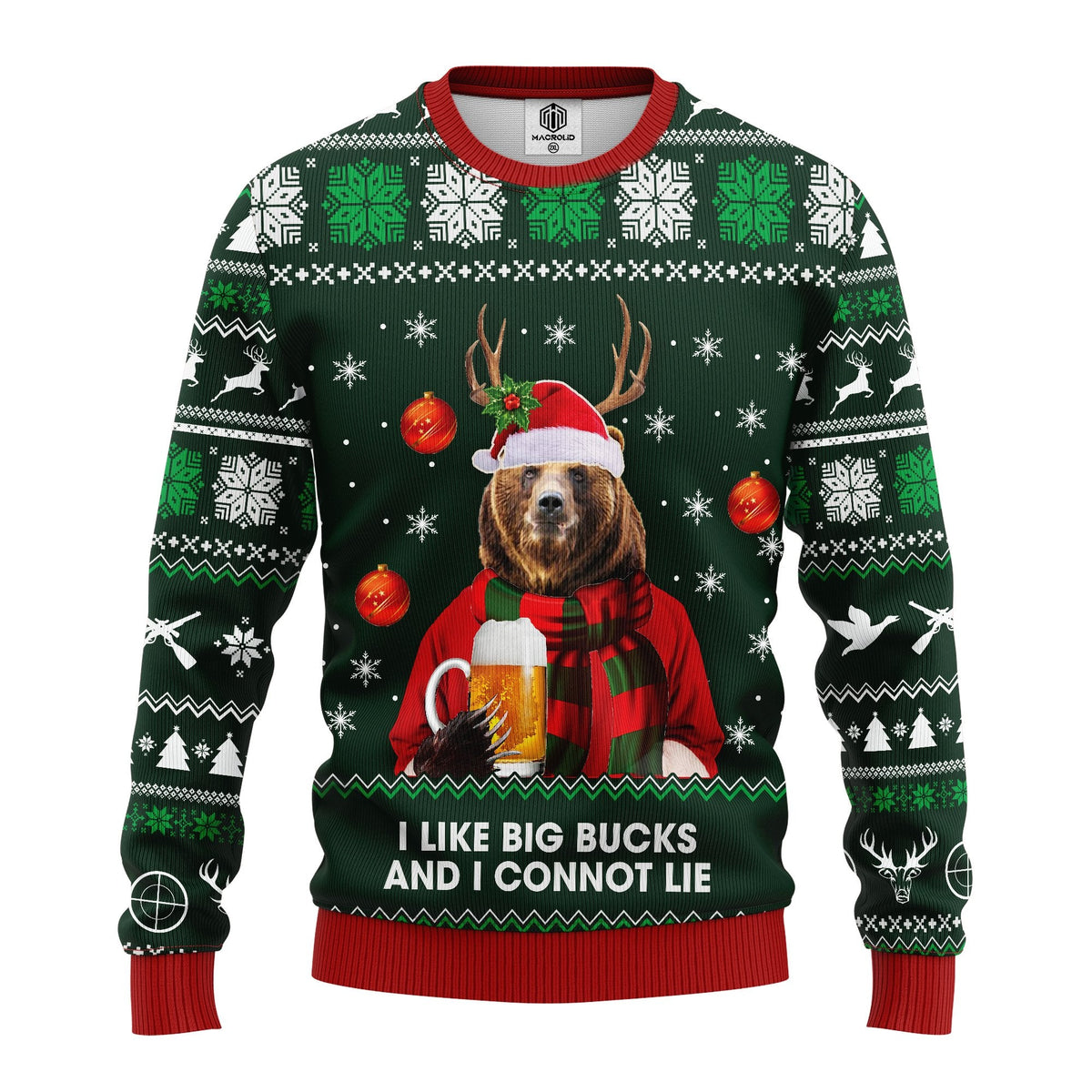 Beer Bear 3D Ugly Christmas Sweater - Holiday Gift product image
