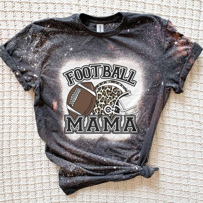 Football Mama Leopard Bleached - Adult & Kids T-Shirts, Sweatshirts & Hoodies apparel design preview 1
