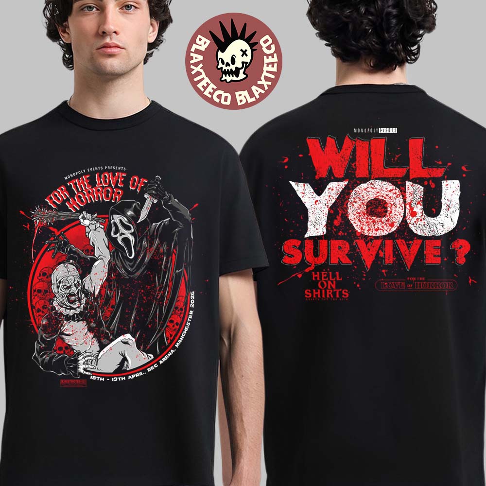 For The Love Of Horror 2026 Event In Manchester At - Adult & Kids T-Shirts, Sweatshirts & Hoodies apparel design preview 1
