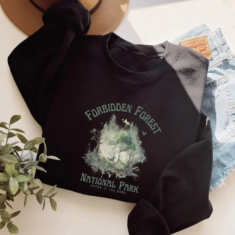 Forbidden Forest National Park Bookish Wizard - Adult & Kids T-Shirts, Sweatshirts & Hoodies apparel design preview 1