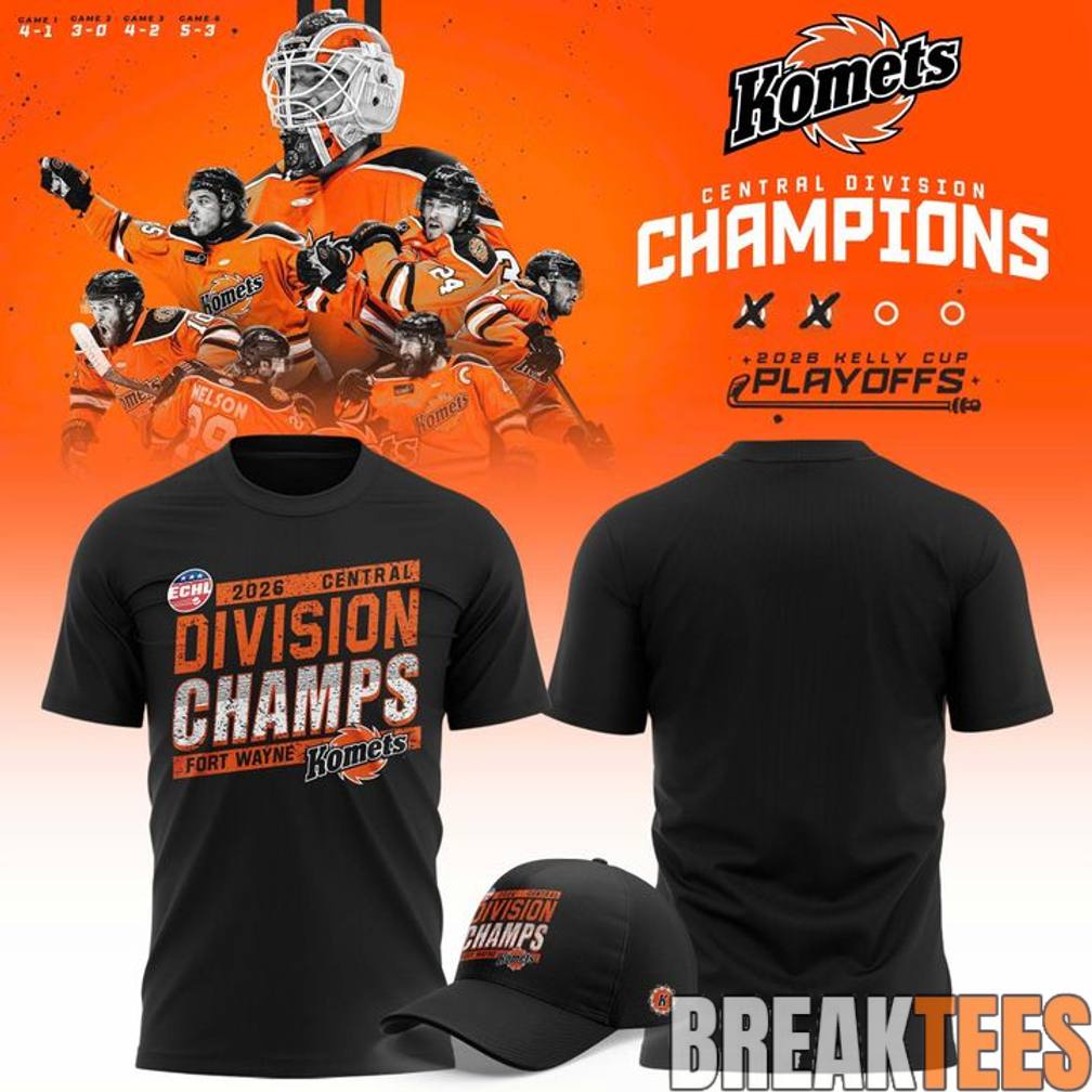 Fort Wayne Komets Central Division Champions 2026 - Adult & Kids T-Shirts, Sweatshirts & Hoodies apparel design preview 1