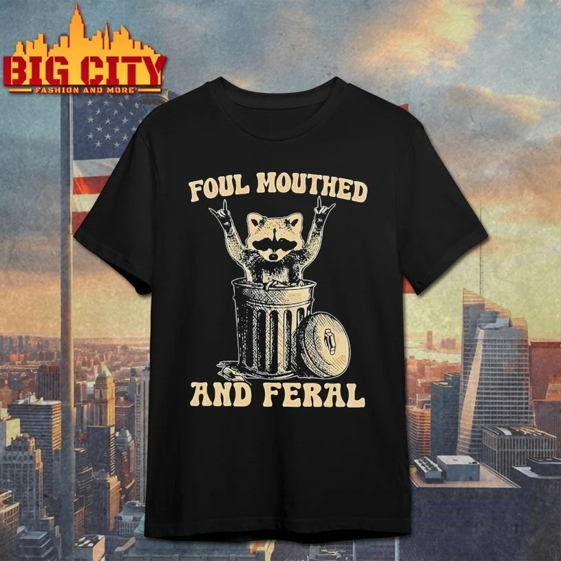 Foul Mouthed and Feral Raccoon - Adult & Kids T-Shirts, Sweatshirts & Hoodies apparel design preview 1