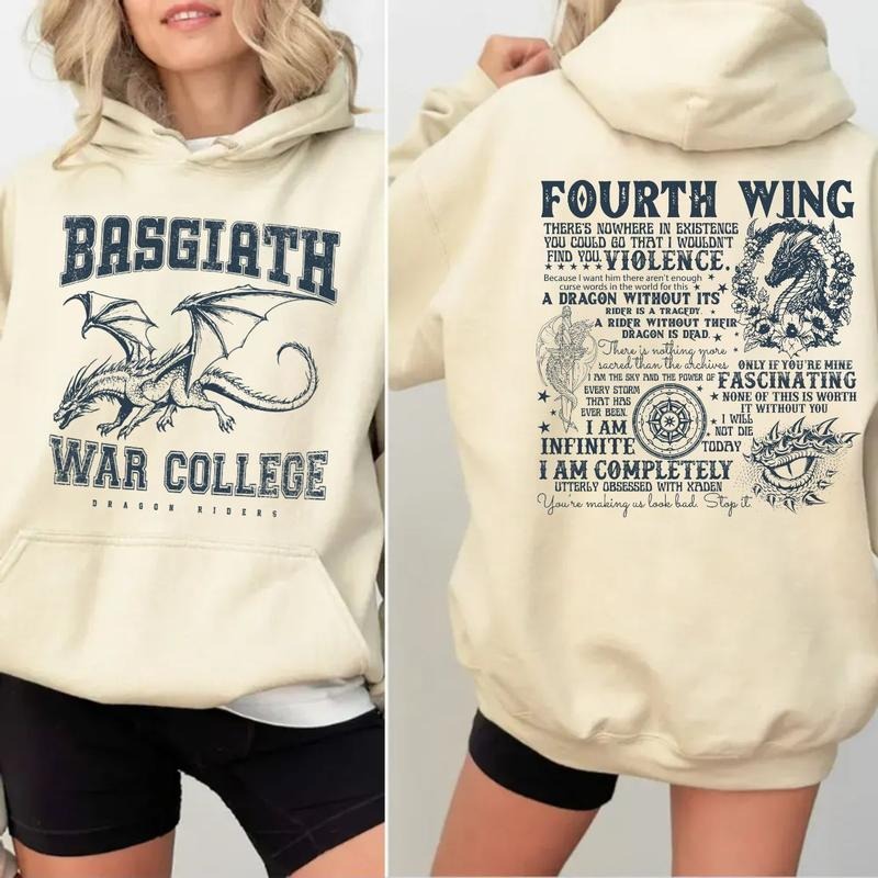 Fourth Wing 4 Legs Dragon Basgiath War College Rider - Adult & Kids T-Shirts, Sweatshirts & Hoodies apparel design preview 1