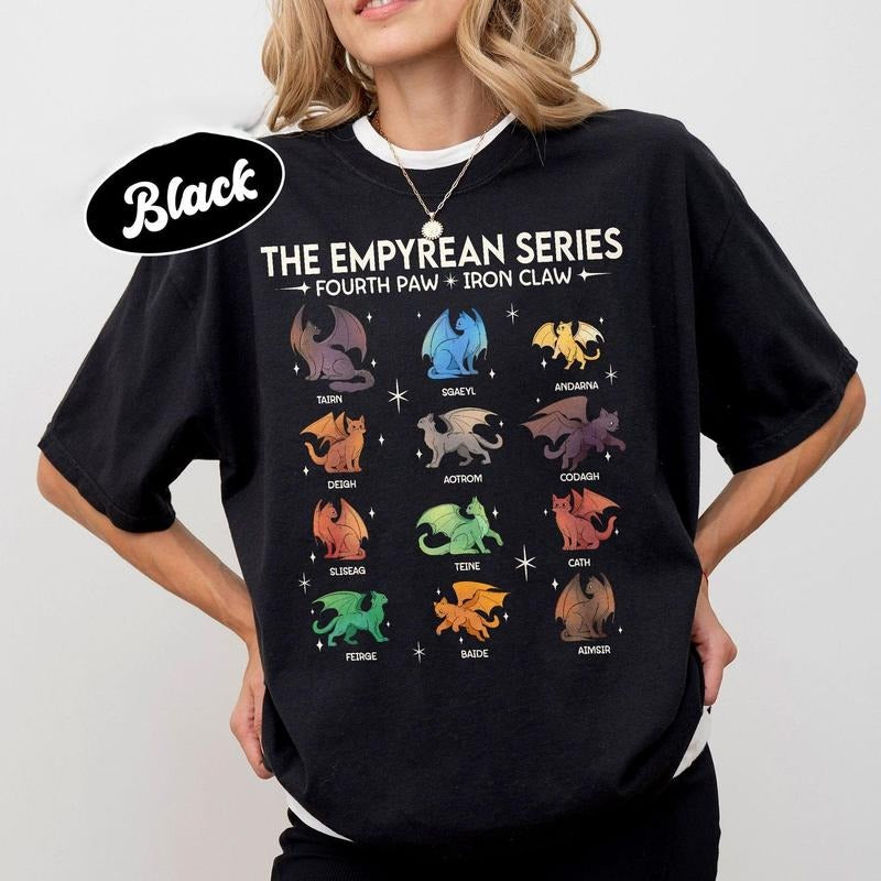 Fourth Wing Cats Fantasy Cat Basgiath War College - Adult & Kids T-Shirts, Sweatshirts & Hoodies apparel design preview 1
