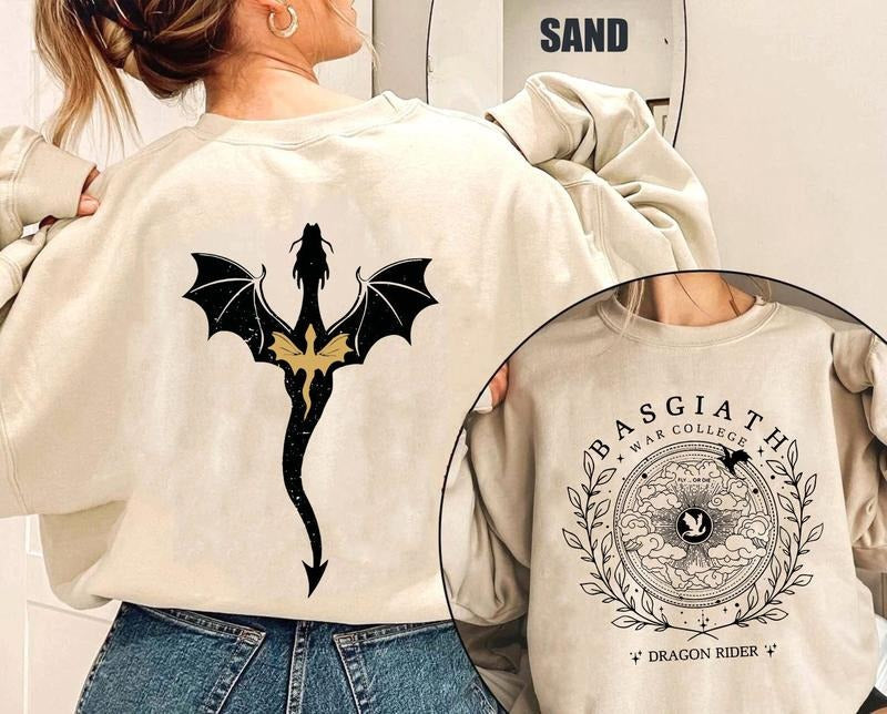 Fourth Wing Double Sided Basgiath War College Dragon - Adult & Kids T-Shirts, Sweatshirts & Hoodies apparel design preview 1