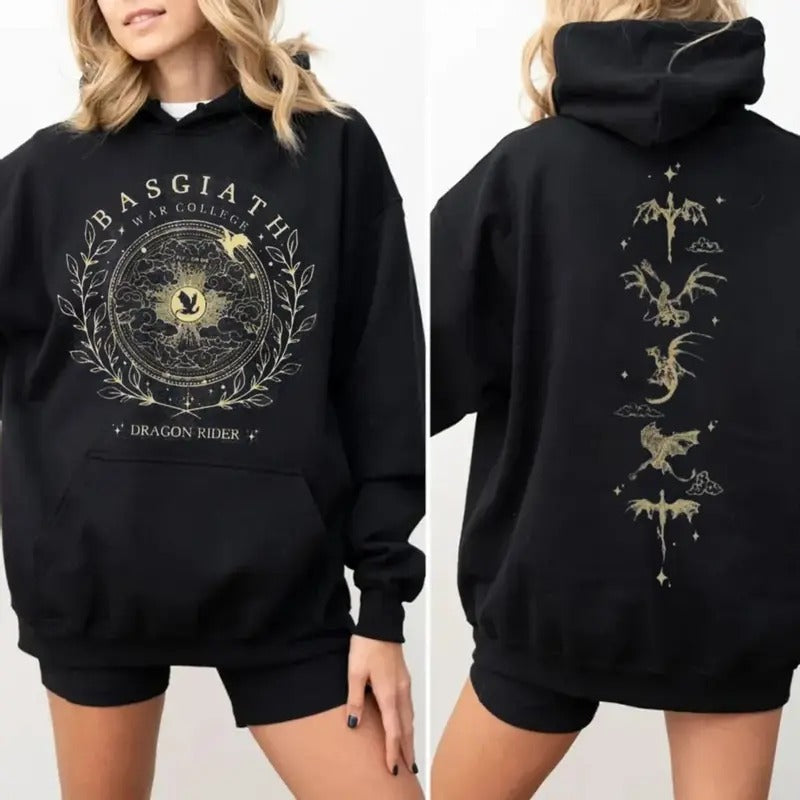 Fourth Wing Double Sided Basgiath War College Dragon - Adult & Kids T-Shirts, Sweatshirts & Hoodies apparel design preview 1