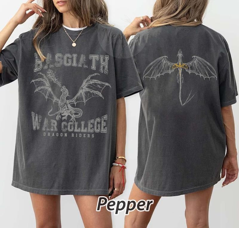Fourth Wing Double Sided Basgiath War College Dragon - Adult & Kids T-Shirts, Sweatshirts & Hoodies apparel design preview 1