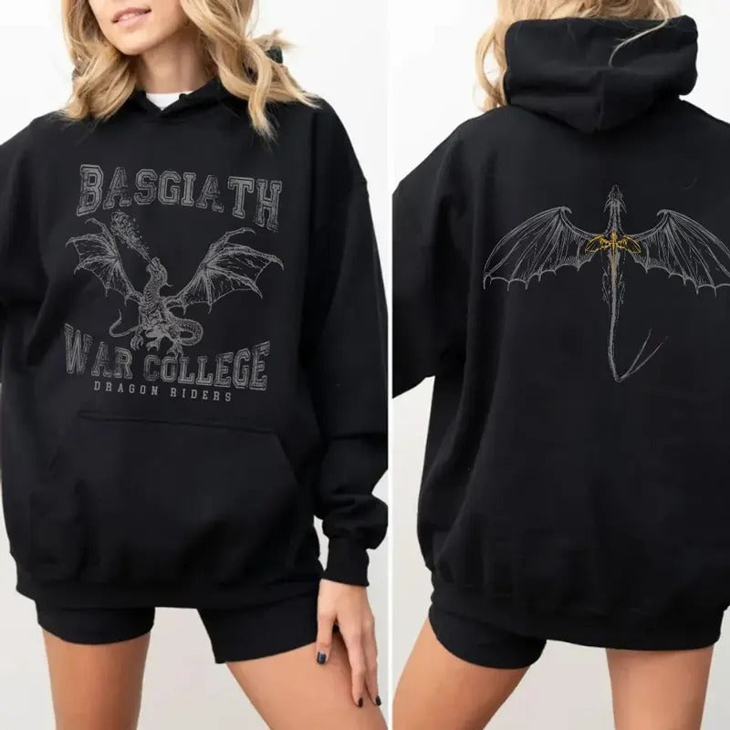 Fourth Wing Double Sided Basgiath War College Dragon - Adult & Kids T-Shirts, Sweatshirts & Hoodies apparel design preview 1