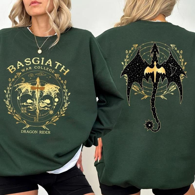 Fourth Wing Double Sided Basgiath War College Dragon - Adult & Kids T-Shirts, Sweatshirts & Hoodies apparel design preview 1