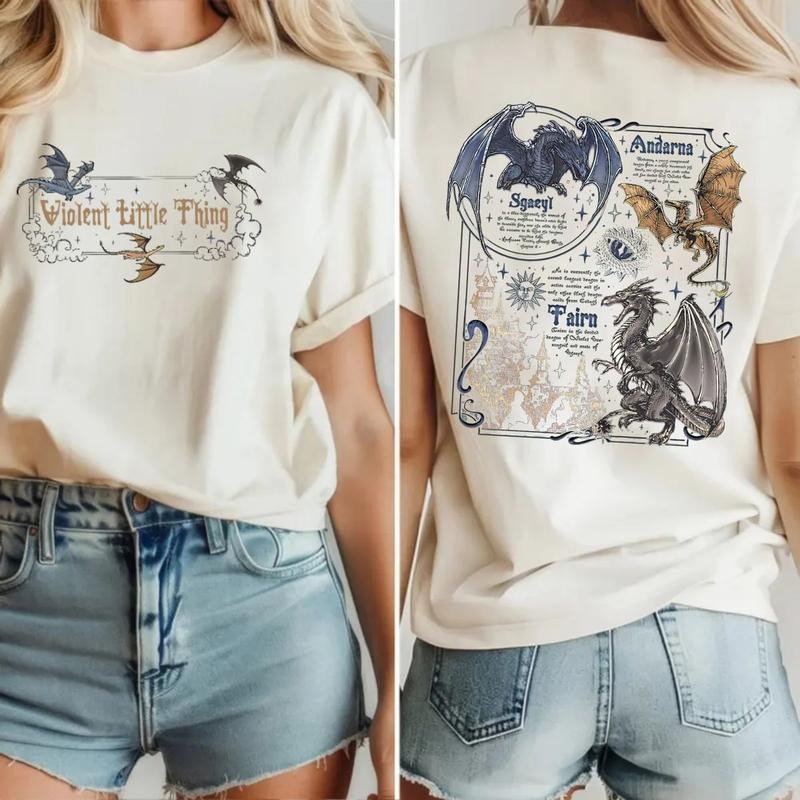Fourth Wing Dragon Rider Violent Little Thing Tairn - Adult & Kids T-Shirts, Sweatshirts & Hoodies apparel design preview 1