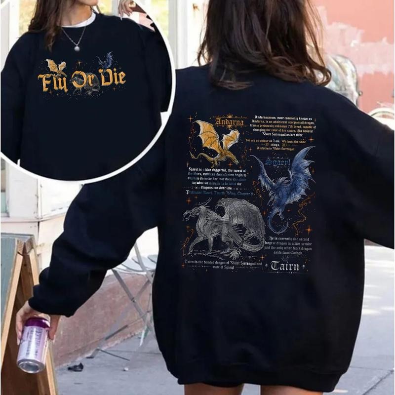 Fourth Wing Two Sided Fans War College Dragon Rider - Adult & Kids T-Shirts, Sweatshirts & Hoodies apparel design preview 1