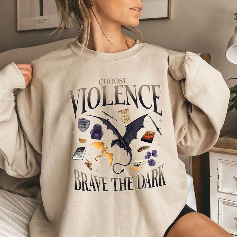 Fourth Wing Violet Sorrengail Fan Choose Violence - Adult & Kids T-Shirts, Sweatshirts & Hoodies apparel design preview 1