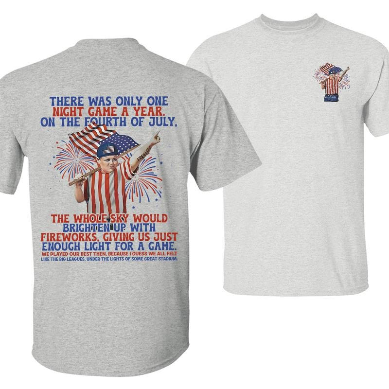 Fourth July Night Game Patriotic Baseball - Adult & Kids T-Shirts, Sweatshirts & Hoodies apparel design preview 1