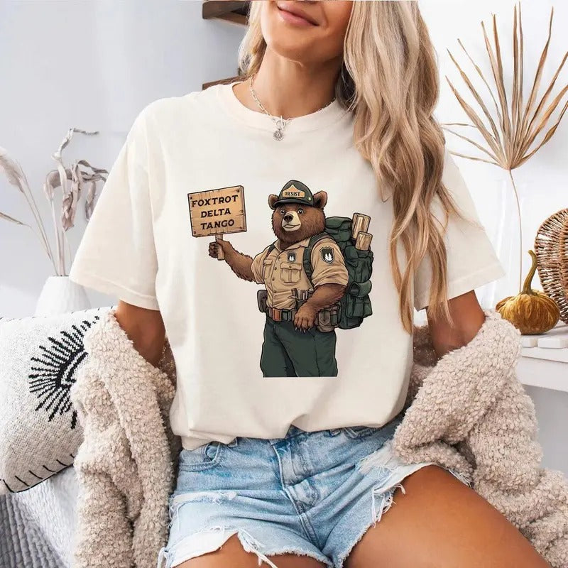 Foxtrot Delta Tango Bear Re.Sist Environmental - Adult & Kids T-Shirts, Sweatshirts & Hoodies apparel design preview 1