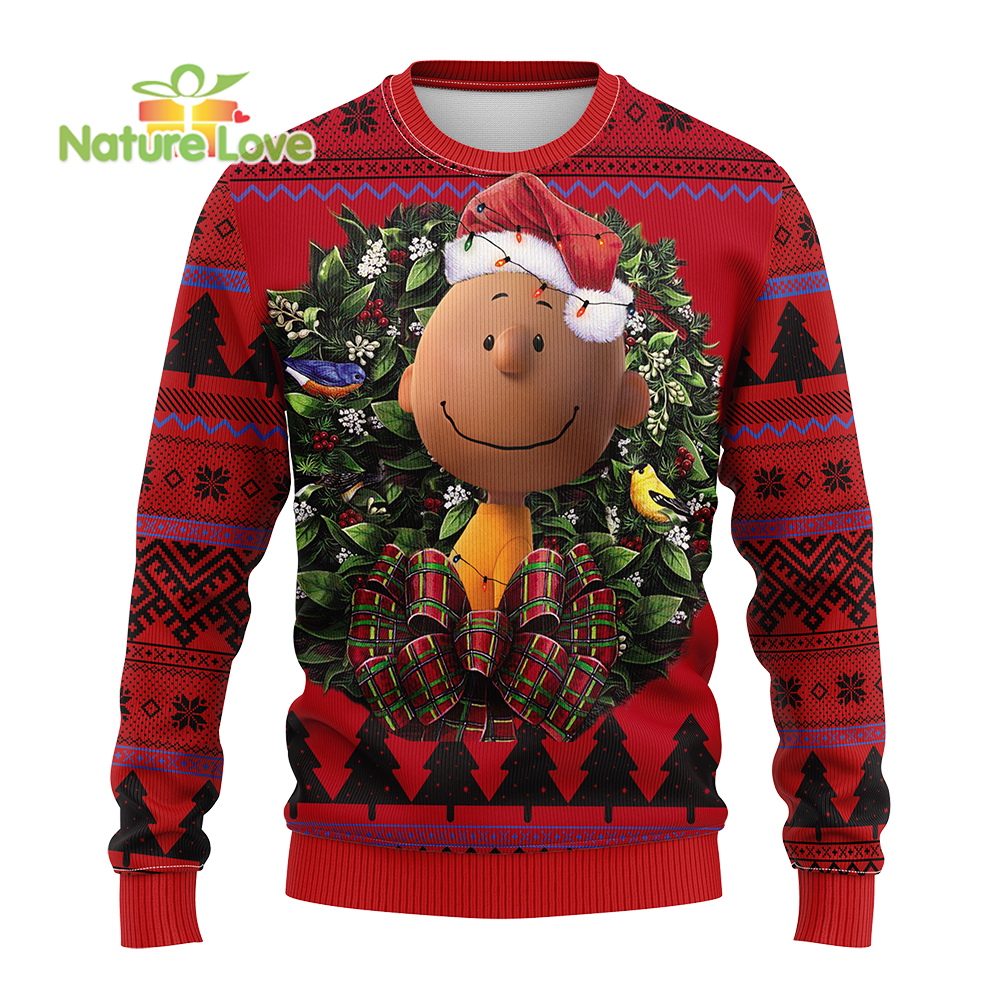 Franklin Peanuts Merry Xmas 3D Red 3D Ugly Christmas Sweater - Holiday Gift product image