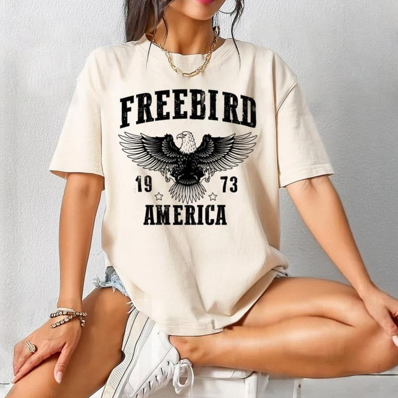 Free Bird 1973 Vintage Retro Music Band Rock N Roll - Adult & Kids T-Shirts, Sweatshirts & Hoodies apparel design preview 1