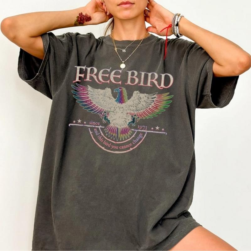 Free Bird Old School Band Retro Music Rock - Adult & Kids T-Shirts, Sweatshirts & Hoodies apparel design preview 1