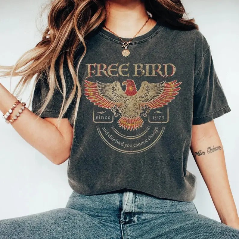 Free Bird Old School Band Since 1973 - Adult & Kids T-Shirts, Sweatshirts & Hoodies apparel design preview 1