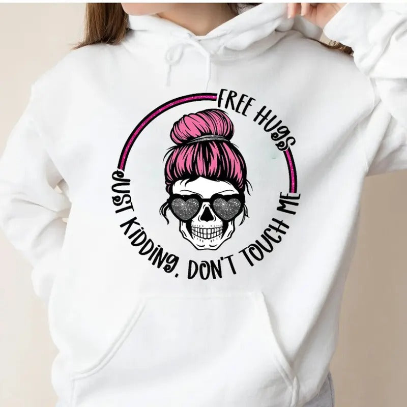 Free Hugs Just Kidding Don'T Touch Me Funny Casual - Adult & Kids T-Shirts, Sweatshirts & Hoodies apparel design preview 1