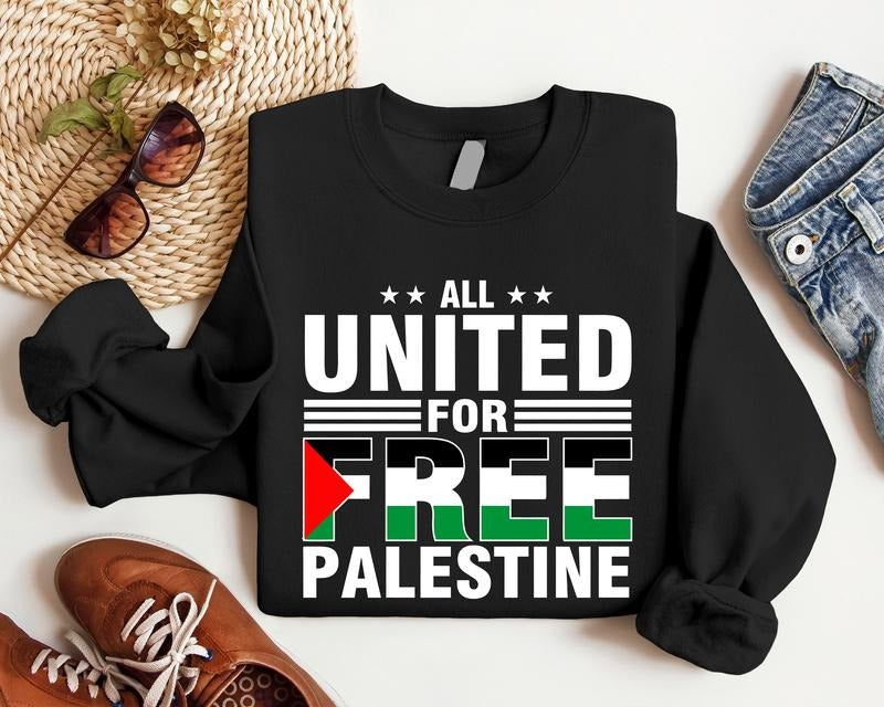 Free Palestine Flag We Are All United Save Gaza Human - Adult & Kids T-Shirts, Sweatshirts & Hoodies apparel design preview 1