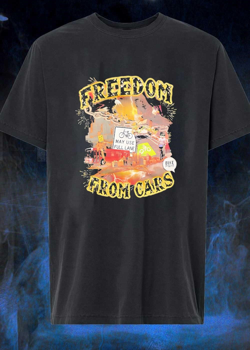 Freedom From Cars Bike PGH Bicycle Awareness - Adult & Kids T-Shirts, Sweatshirts & Hoodies apparel design preview 1
