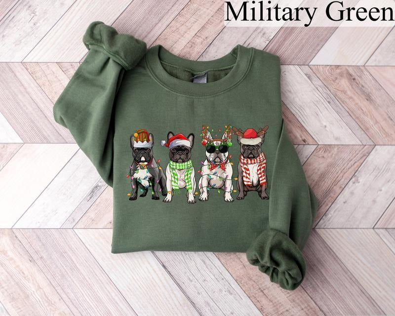 French Bulldog Dog Lover Mom Xmas - Adult & Kids T-Shirts, Sweatshirts & Hoodies apparel design preview 1