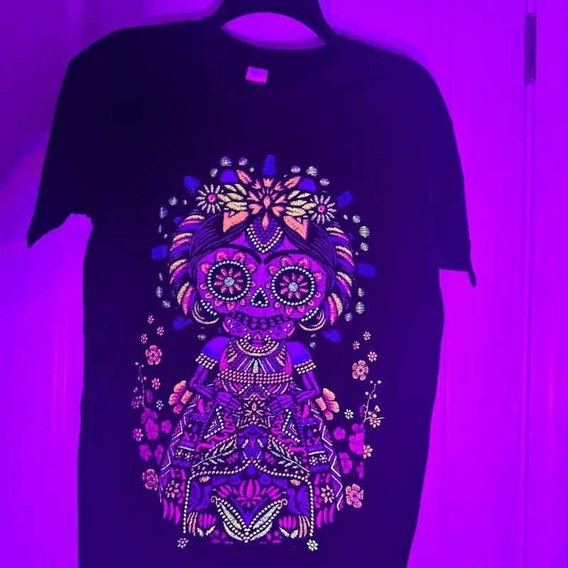 Frida Catrina Cotton Black - Adult & Kids T-Shirts, Sweatshirts & Hoodies apparel design preview 1