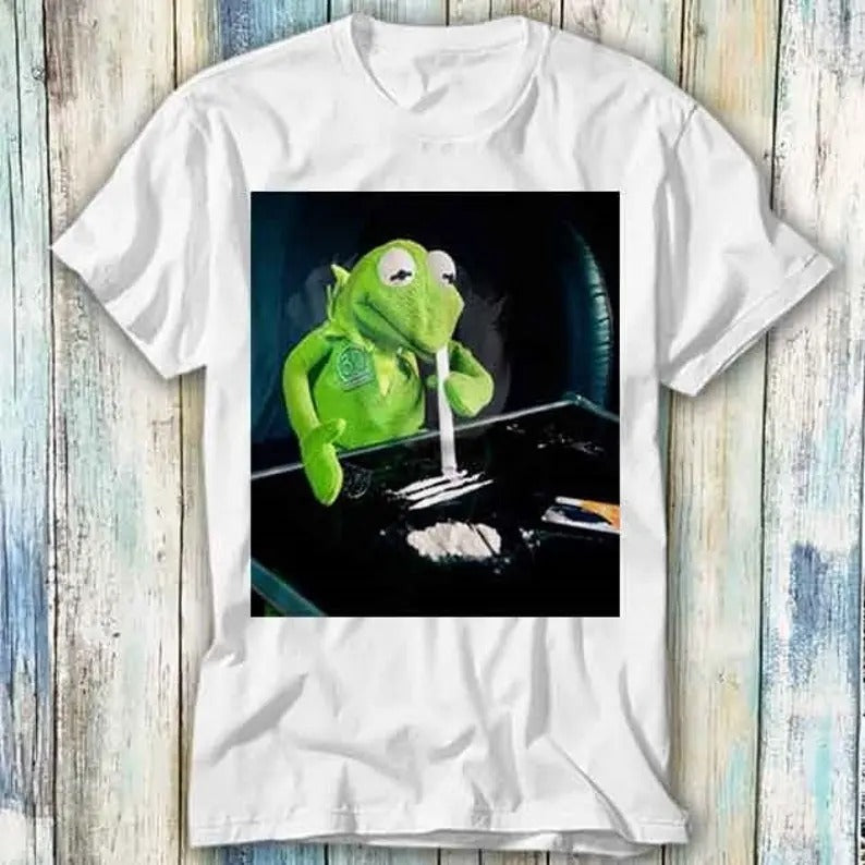 Frog Cocaine Drug Hipster Funny Narcos Meme Top Gamer - Adult & Kids T-Shirts, Sweatshirts & Hoodies apparel design preview 1