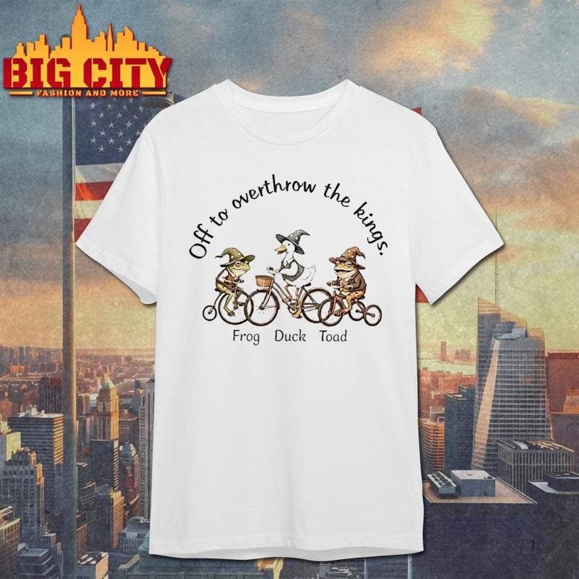 Frog Duck Toad Off To Overthrow The Kings Fuck Donald - Adult & Kids T-Shirts, Sweatshirts & Hoodies apparel design preview 1
