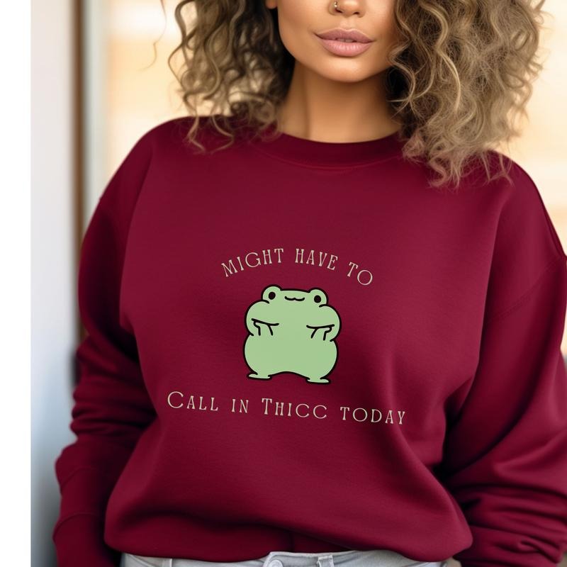 Frog Thicc Funny Gen Z Cute Calling Today Better Call - Adult & Kids T-Shirts, Sweatshirts & Hoodies apparel design preview 1