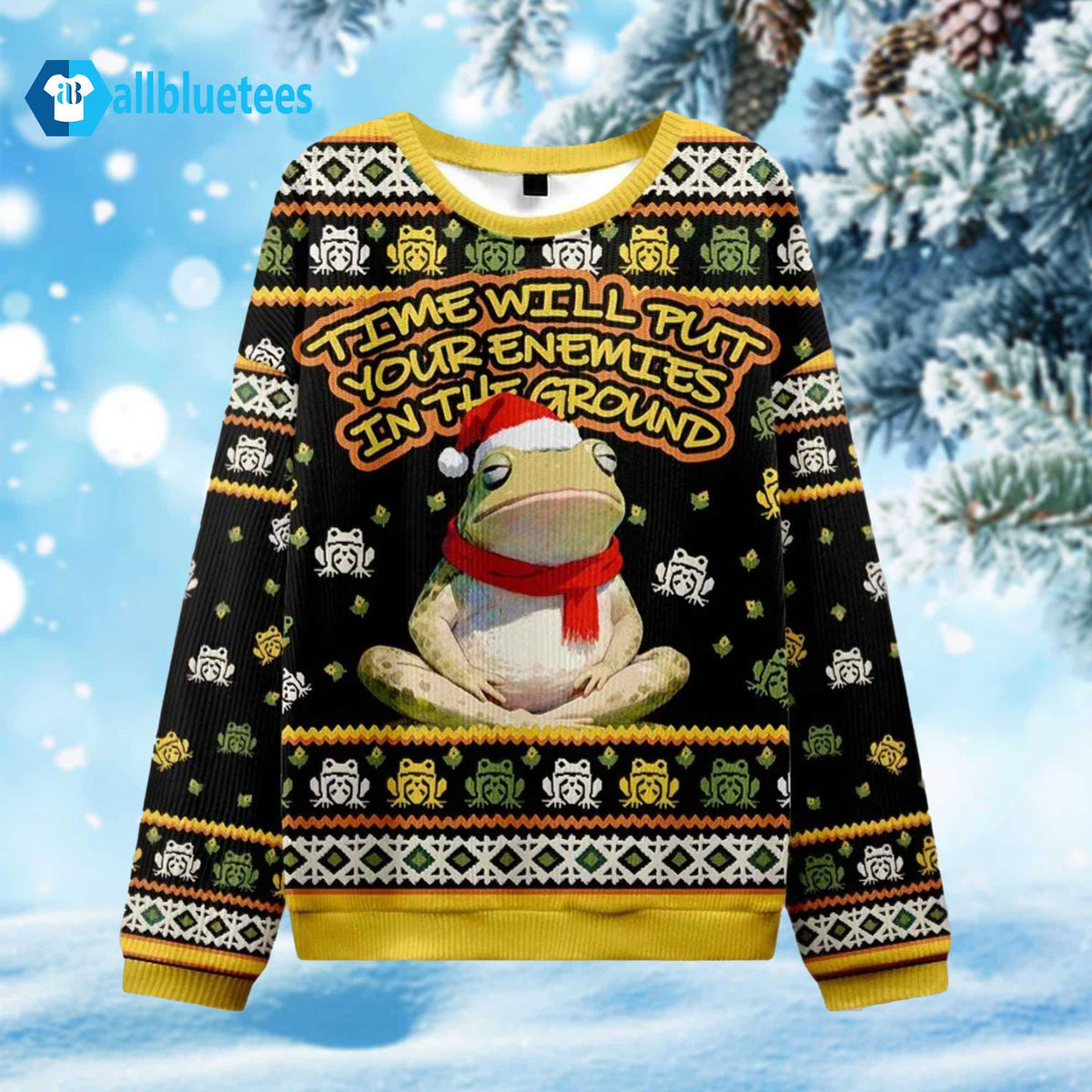 Frog Time Will Put Your Enemies In The Ground Ugly Christmas Sweater - Holiday Gift product image