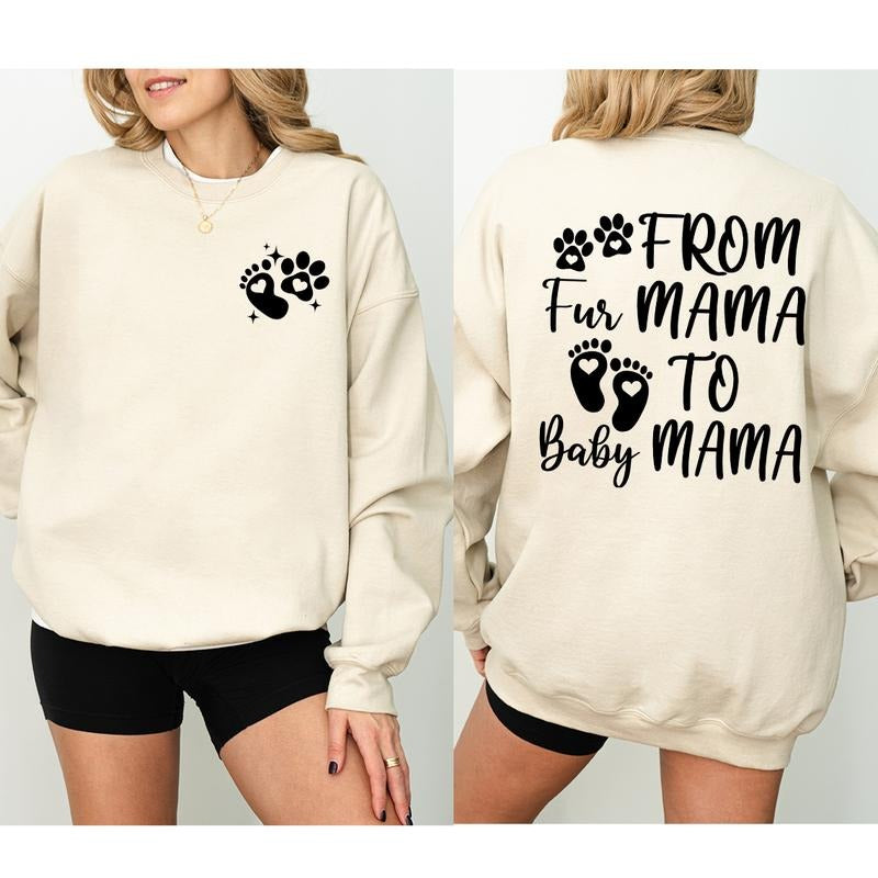 Fur Mama Baby Pregnant Announcement Expecting Mom Dog - Adult & Kids T-Shirts, Sweatshirts & Hoodies apparel design preview 1
