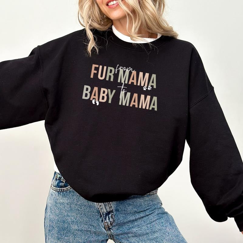 Fur Mama Baby Announcement Pregnancy Dog Mom - Adult & Kids T-Shirts, Sweatshirts & Hoodies apparel design preview 1