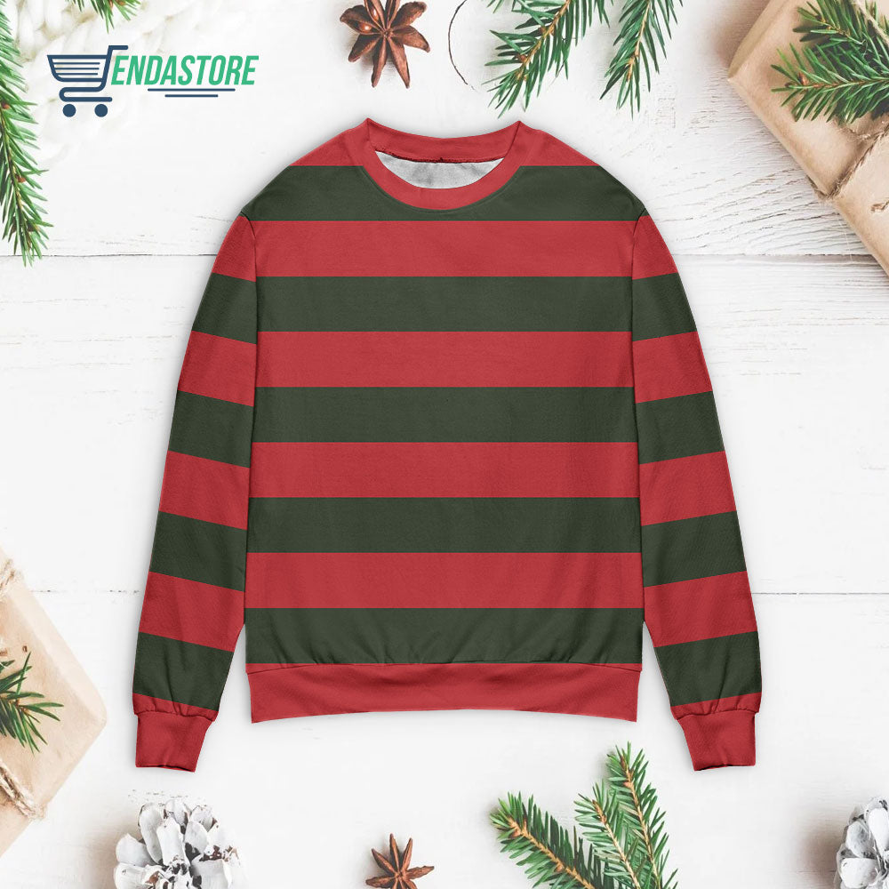 Red and green striped 3D Christmas Sweater - Holiday Gift product image 3