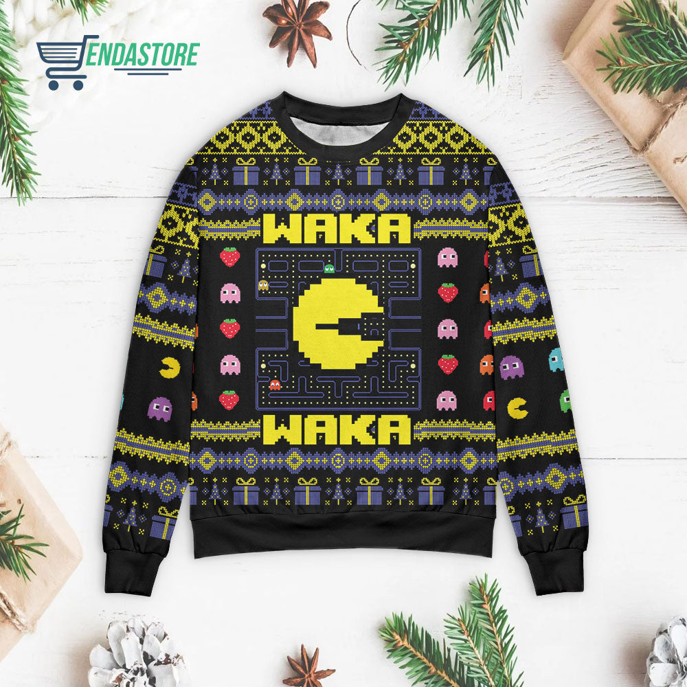 Waka Waka Pac Man 3D Christmas Sweater - Holiday Gift product image 3