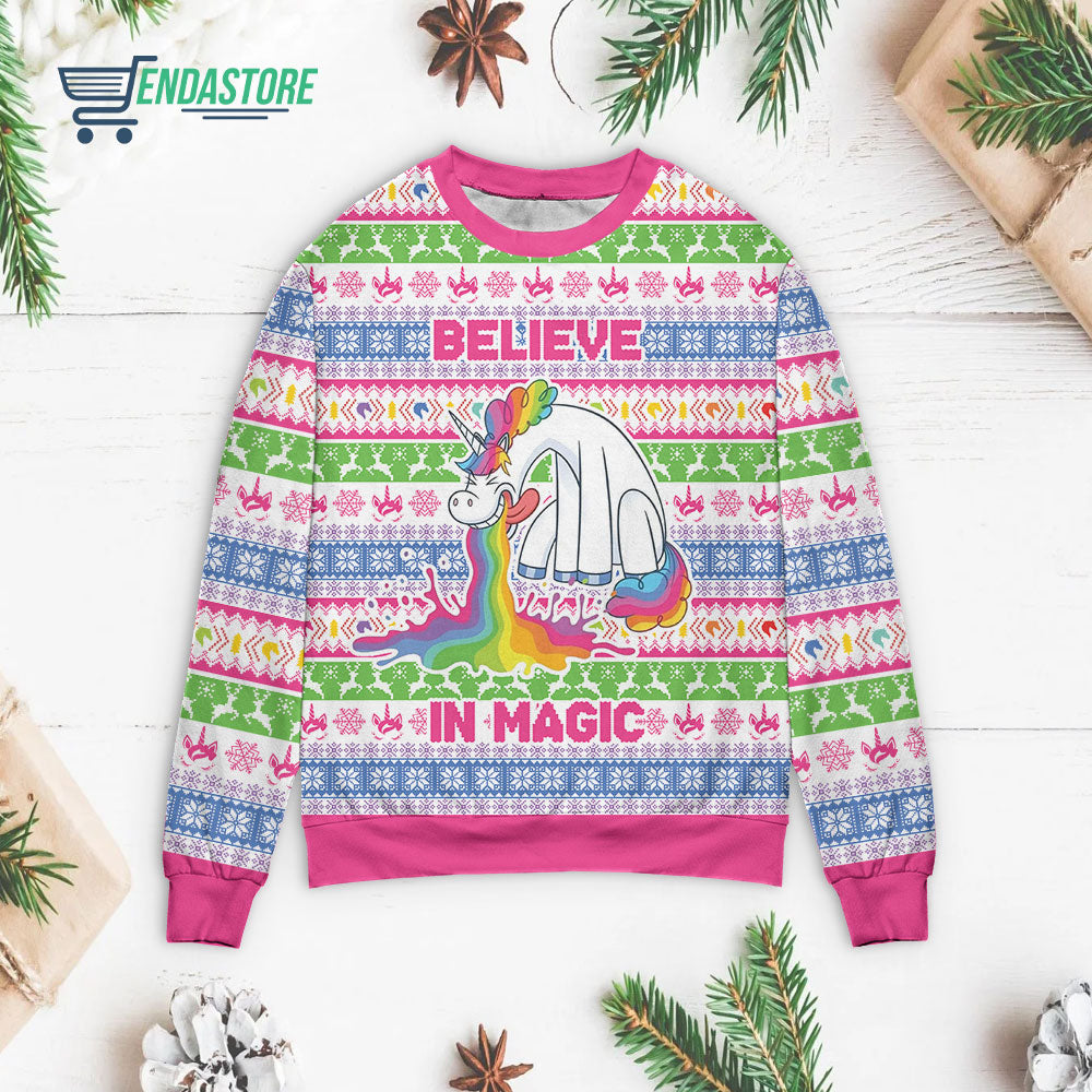 Unicorn believe in magic 3D Christmas Sweater - Holiday Gift product image 3