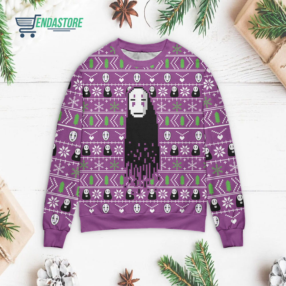 Spirited away no face holiday 3D Christmas Sweater - Holiday Gift product image 3