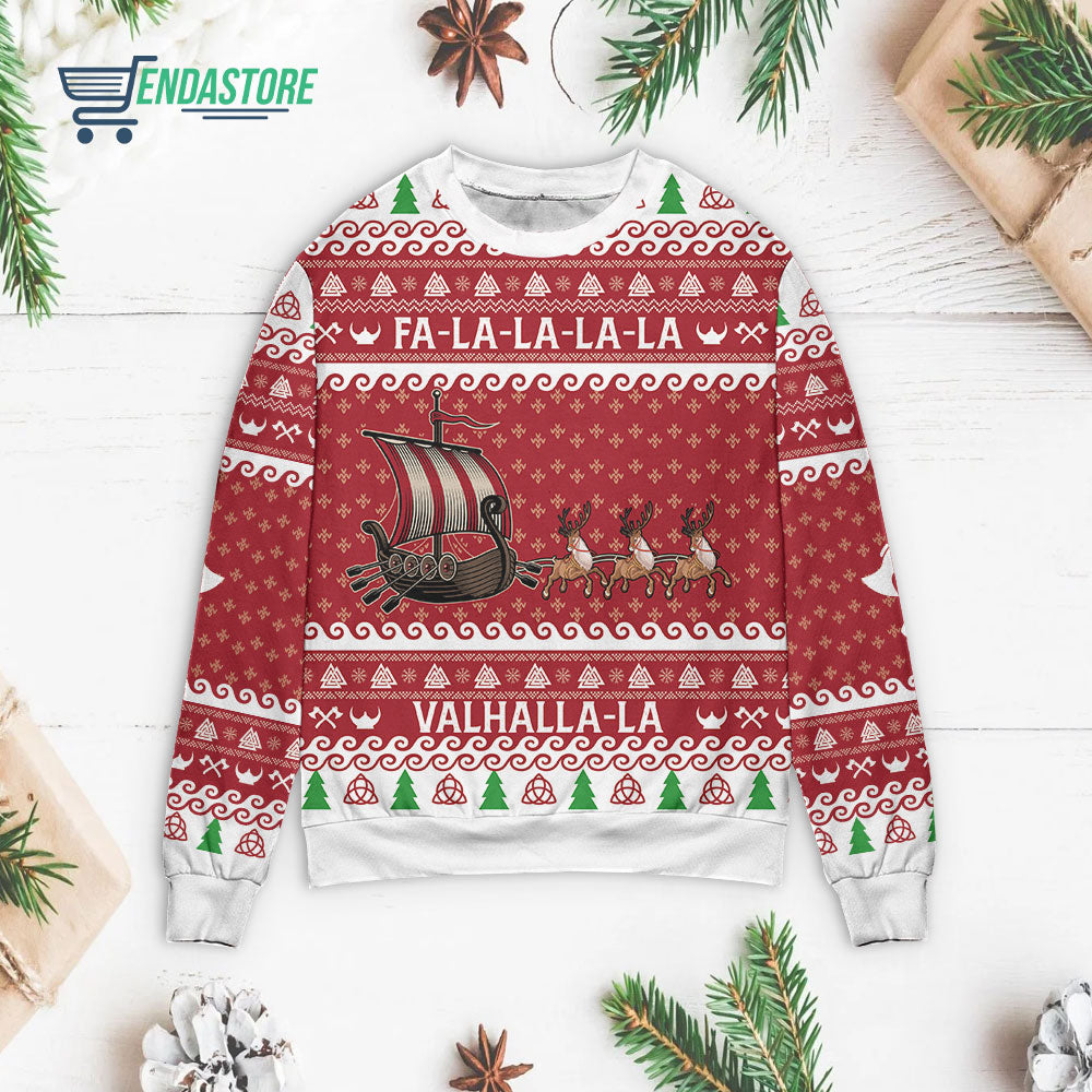 Fa la la valhalla Viking 3D Christmas Sweater - Holiday Gift product image 3