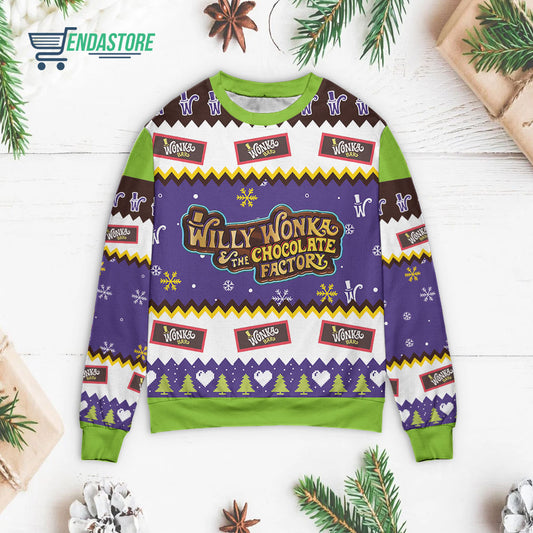 Willy Wonka and the chocolate factory 3D Christmas Sweater - Holiday Gift product image 2