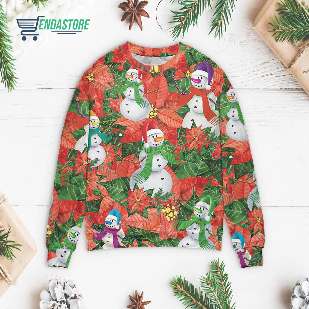 Merry Xmas snowman leaves 3D Christmas Sweater - Holiday Gift product image 3