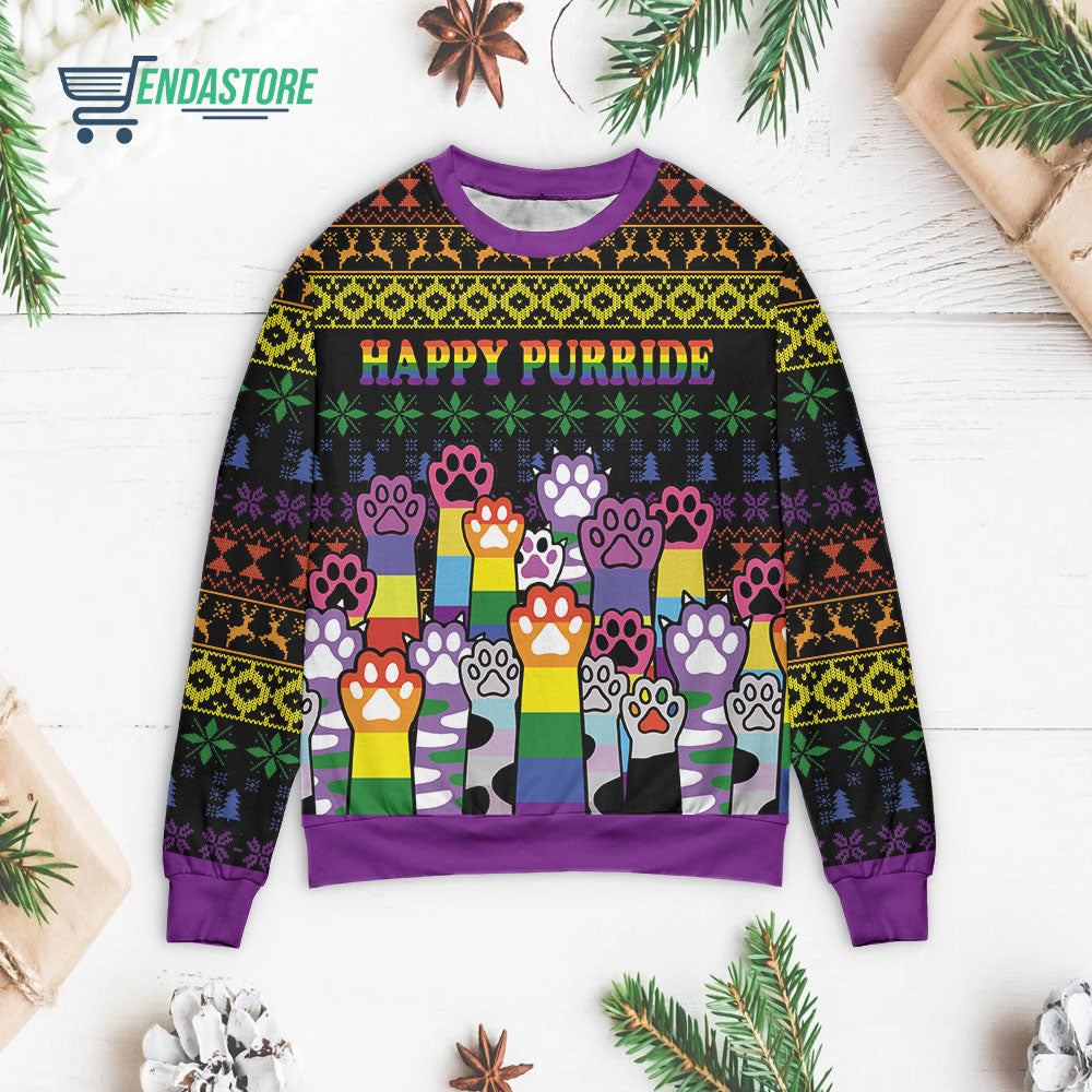 Happy purride 3D Christmas Sweater - Holiday Gift product image 3