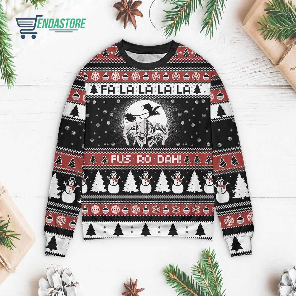 Viking falalalala fus ro dah 3D Christmas Sweater - Holiday Gift product image 3