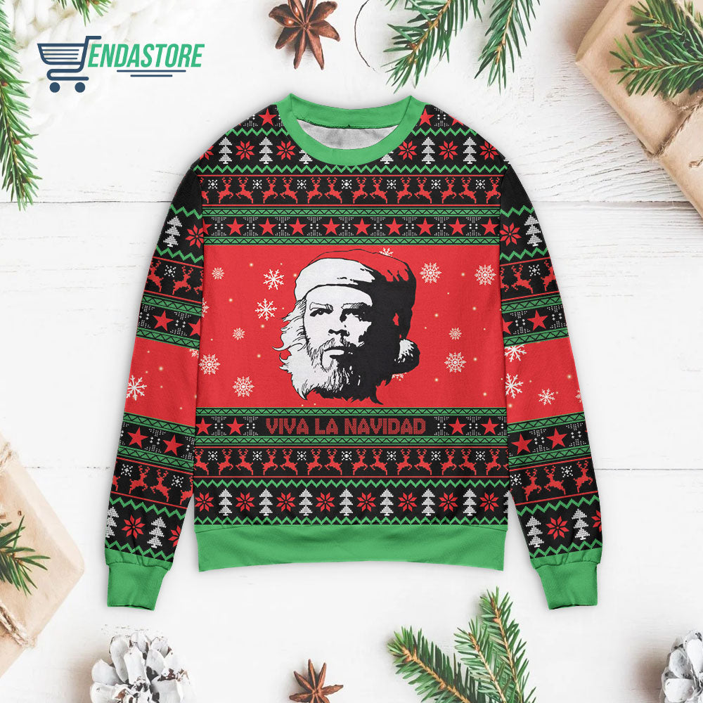 Viva La Navidad Che Guevara 3D Christmas Sweater - Holiday Gift product image 3