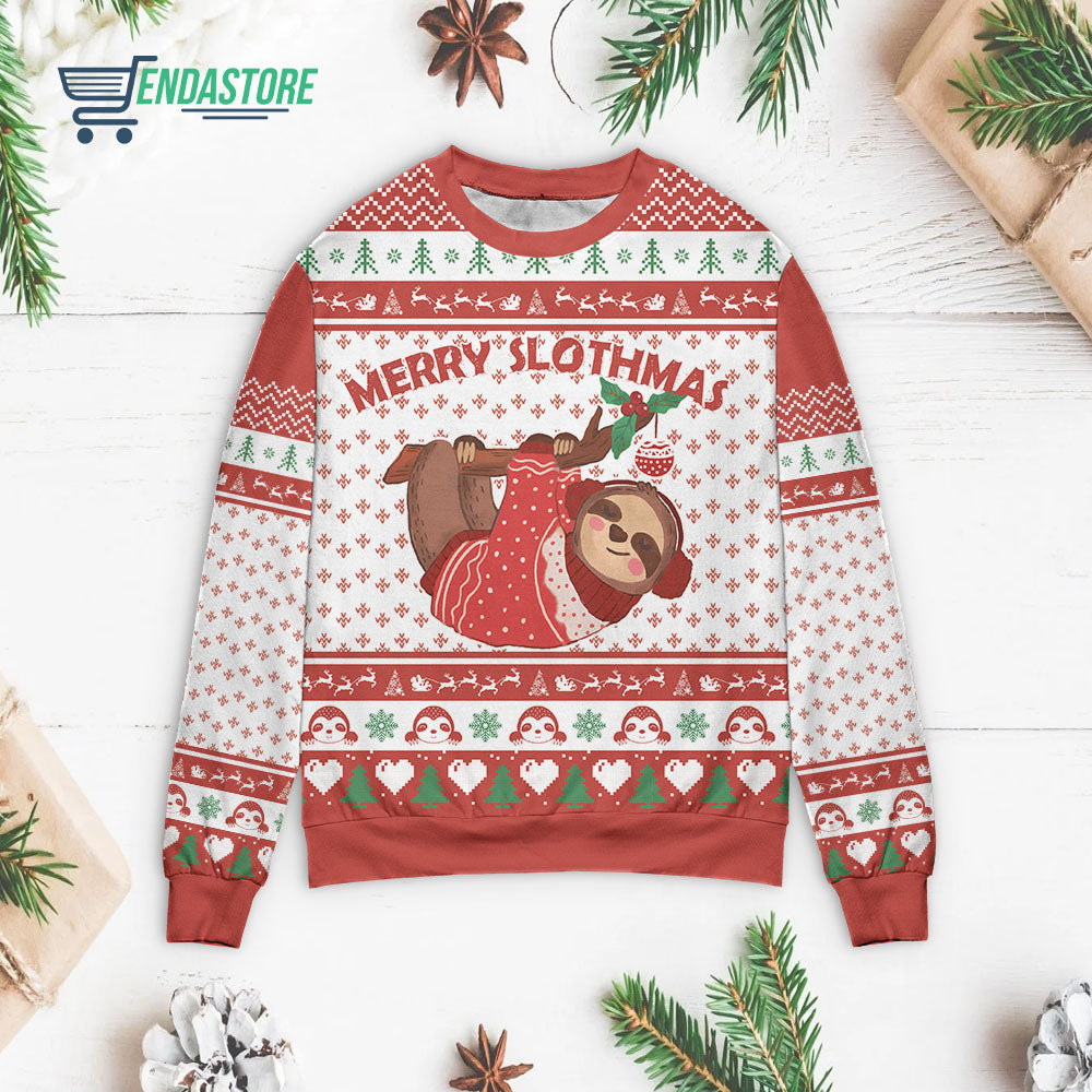 Merry slothmas 3D Christmas Sweater - Holiday Gift product image 4