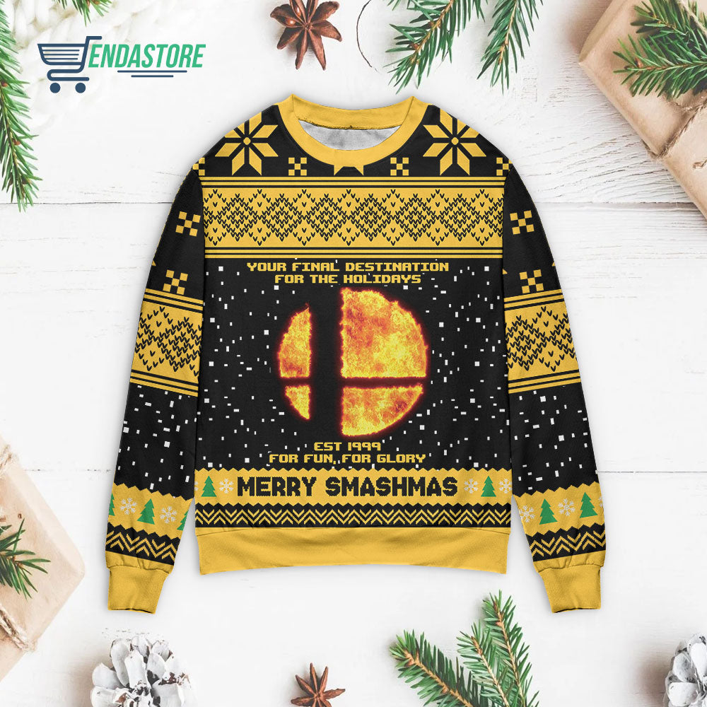 Super Smash Bros Merry Smashmas 3D Christmas Sweater - Holiday Gift product image 3