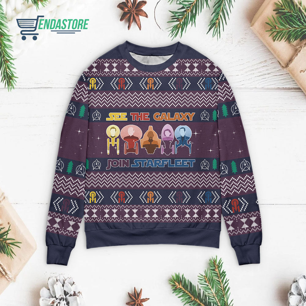 See the galaxy join starfleet 3D Christmas Sweater - Holiday Gift product image 3