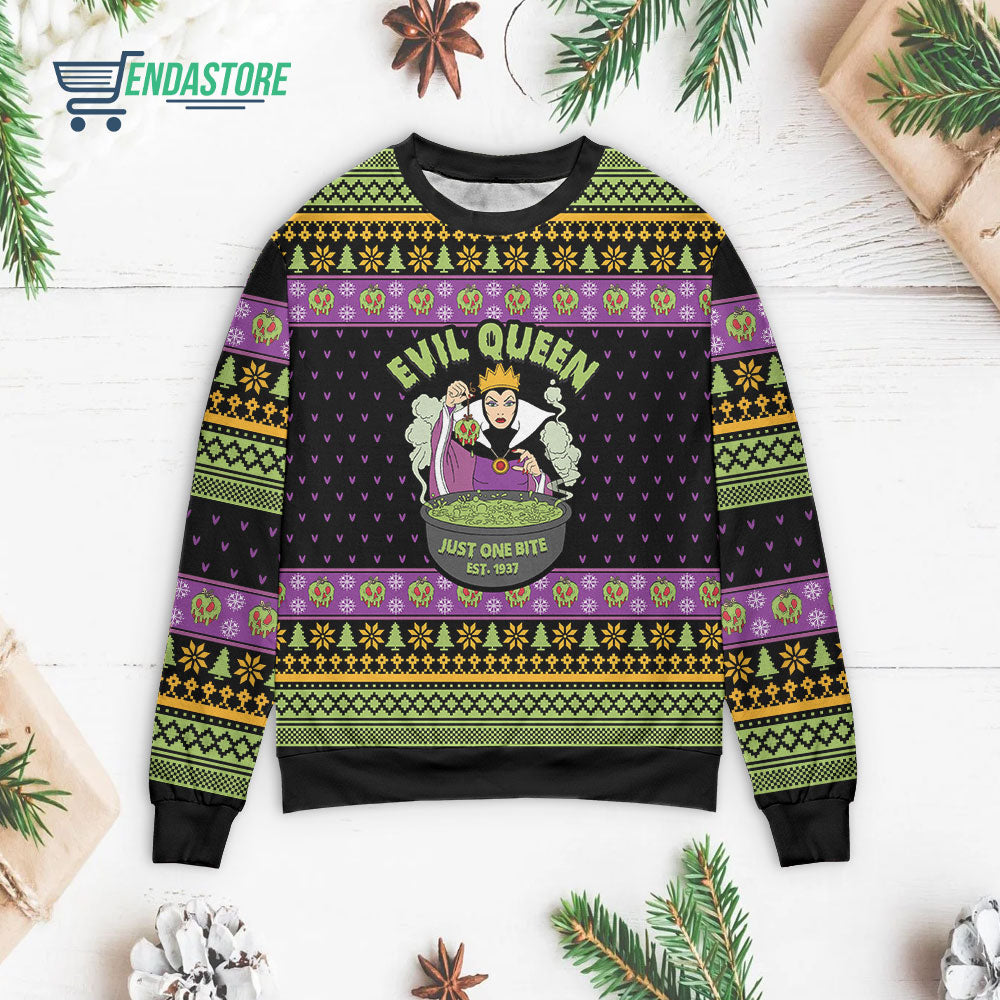 Evil queen just one bite 3D Christmas Sweater - Holiday Gift product image 3