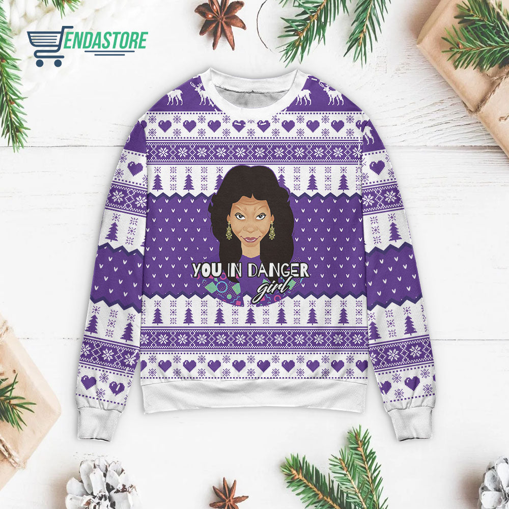 You in danger girl 3D Christmas Sweater - Holiday Gift product image 3