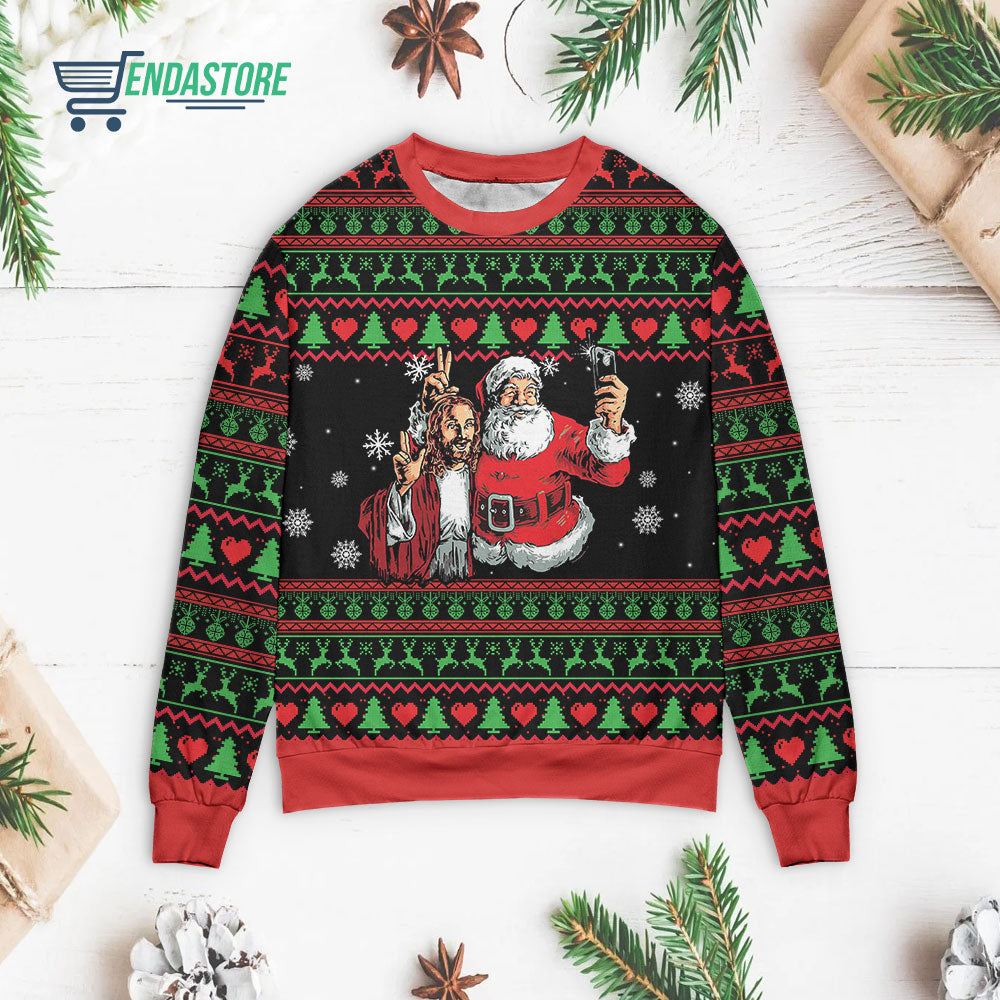 Santa and Jesus 3D Christmas Sweater - Holiday Gift product image 3